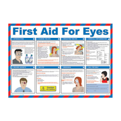 'First Aid For Eyes' Sign, Laminated Paper, Safety Poster (590mm x 420mm)