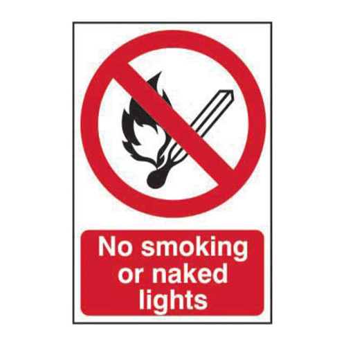 No smoking or naked lights 1.2mm Recyclable PP 200 x 300mm