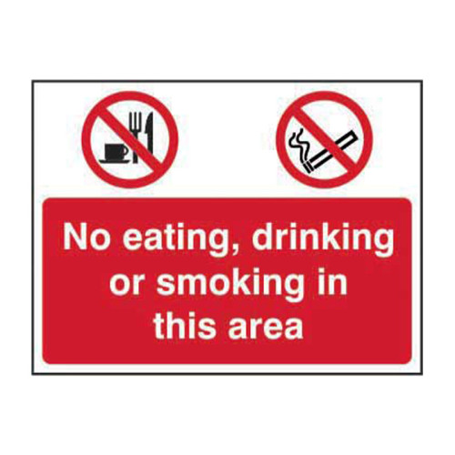 No eating, No Drinking, No Smoking 1.2mm Recyclable PP (600 x 450mm)