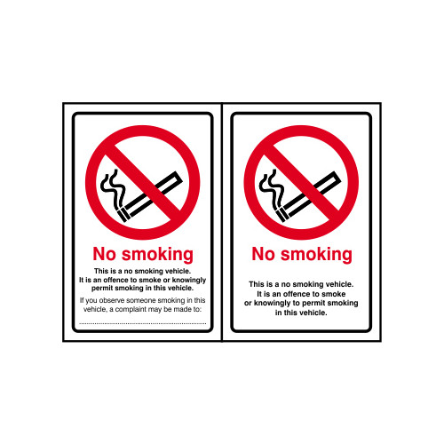 No Smoking' Sign, Self-Adhesive Vinyl, Double Sided (100mm x 150mm) 2 Per Sheet