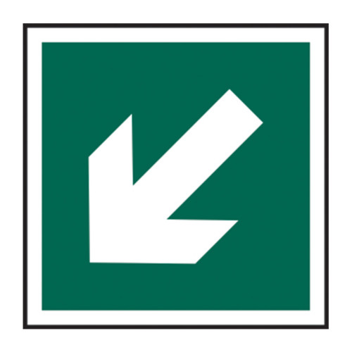 'Diagonal Arrow' Sign, Self-Adhesive Vinyl (200mm x 200mm)