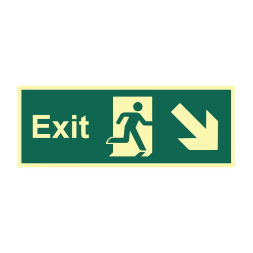 Exit Arrow Down/Right - PHO (400 x 150mm) 13371