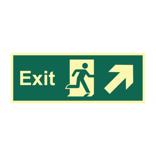 Exit Arrow Up/Right - PHO (400 x 150mm) 13372