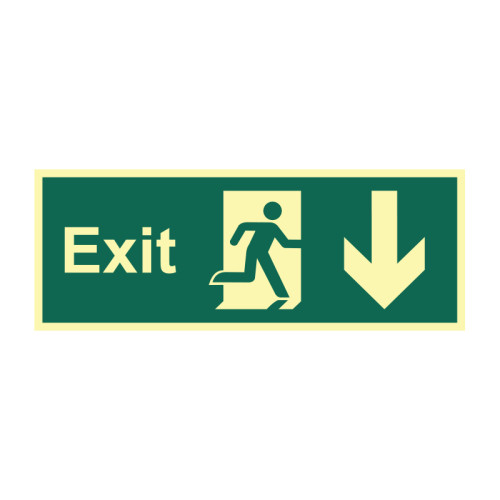 Exit Arrow Down - PHO (400 x 150mm) 13373