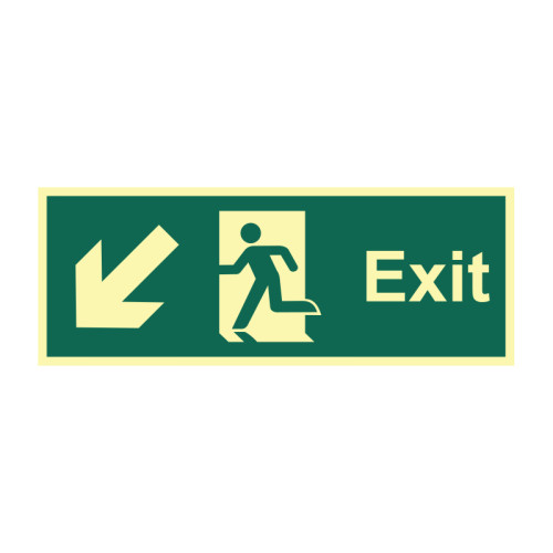 Exit arrow down/left - PHO (400 x 150mm) 13375