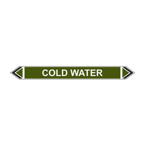 'Cold Water' Flow Marker, Self-Adhesive Polypropylene, 5 Pack (384mm x 40mm)