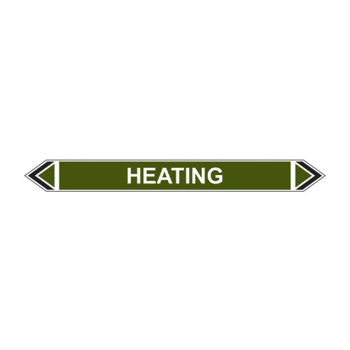 'Heating Flow' Marker, Self-Adhesive Polypropylene, 5 Pack (384mm x 40mm)