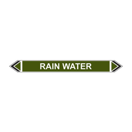 'Rain Water' Flow Marker, Self-Adhesive Polypropylene, 5 Pack (384mm x 40mm)