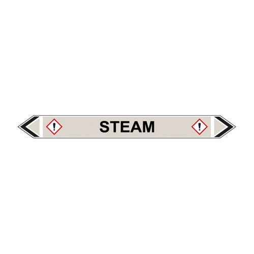 'Steam' Flow Marker, Self-Adhesive Polypropylene, 5 Pack (384mm x 40mm)