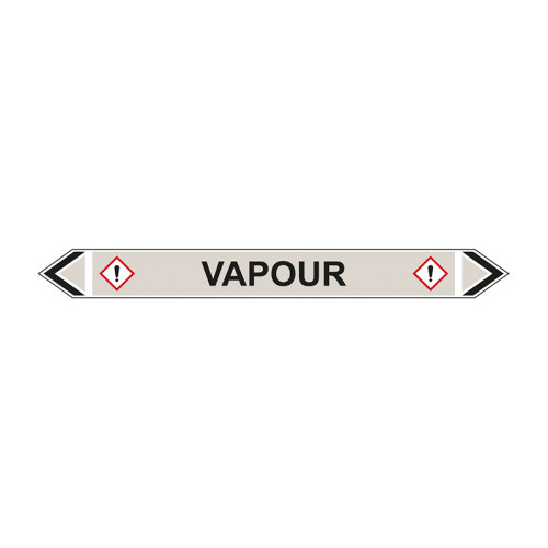 'Vapour' Flow Marker, Self-Adhesive Polypropylene, 5 Pack (384mm x 40mm)