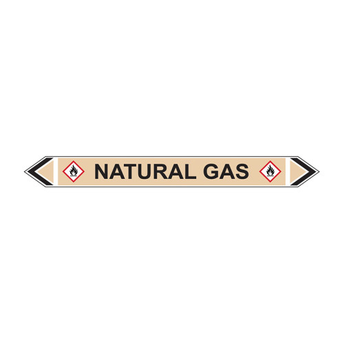 'Natural Gas' Flow Marker, Self-Adhesive Polypropylene, 5 Pack (384mm x 40mm)