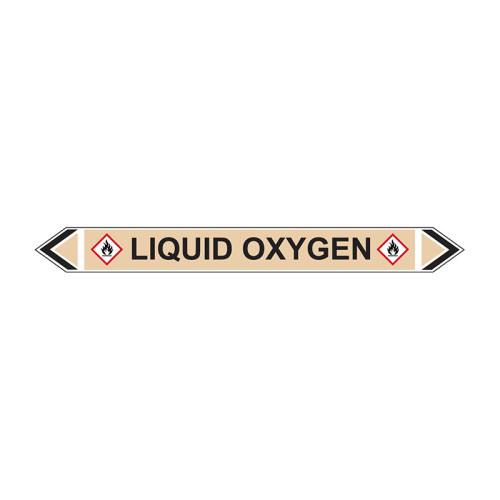'Liquid Oxygen' Flow Marker, Self-Adhesive Polypropylene, 5 Pack (384mm x 40mm)
