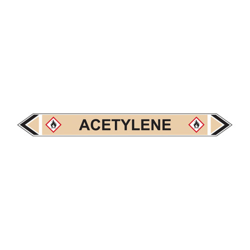'Acetylene' Flow Marker, Self-Adhesive Polypropylene, 5 Pack (384 x 40mm)