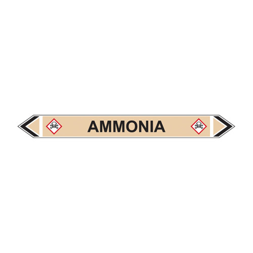 'Ammonia' Flow Marker, Self-Adhesive Polypropylene, 5 Pack (384mm x 40mm)