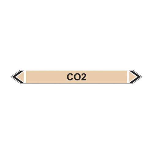 'CO2' Flow Marker, Self-Adhesive Polypropylene, 5 Pack (384mm x 40mm)