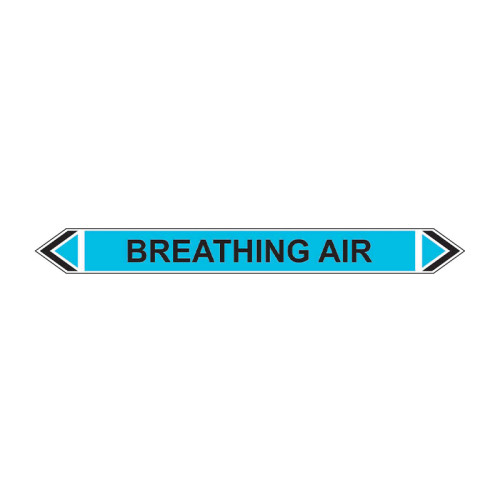 'Breathing Air' Flow Marker, Self-Adhesive Polypropylene, 5 Pack (384mm x 40mm)