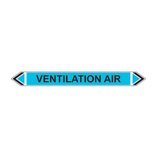 'Ventilation Air' Flow Marker, Self-Adhesive Polypropylene, 5 Pack (384mm x 40mm)
