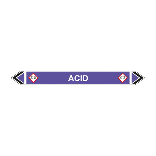 'Acid' Flow Marker, Self-Adhesive Polypropylene, 5 Pack (384mm x 40mm)