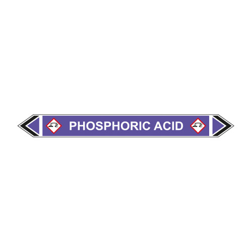 'Phosphoric Acid' Flow Marker, Self-Adhesive Polypropylene, 5 Pack (384mm x 40mm)