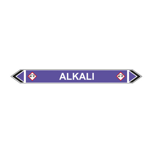 'Alkali' Flow Marker, Self-Adhesive Polypropylene, 5 Pack (384mm x 40mm)