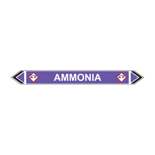 'Ammonia' Flow Marker, Self-Adhesive Polypropylene, 5 Pack (384mm x 40mm)1