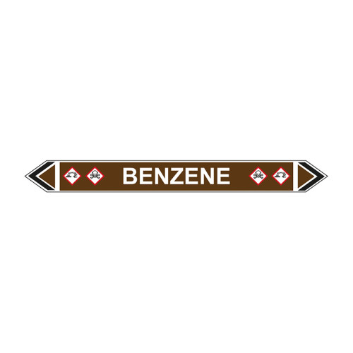 'Benzene' Flow Marker, Self-Adhesive Polypropylene, 5 Pack (384mm x 40mm)
