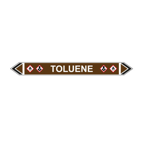 'Toluene' Flow Marker, Self-Adhesive Polypropylene, 5 Pack (384mm x 40mm)