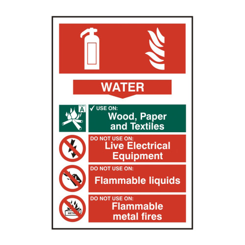 Fire extinguisher composite - Water - Self Adhesive PP (200 x 300mm)