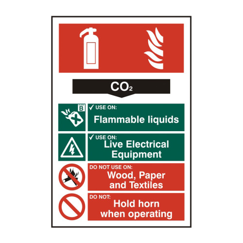 Fire extinguisher composite - CO2 - Self Adhesive PP (200 x 300mm)