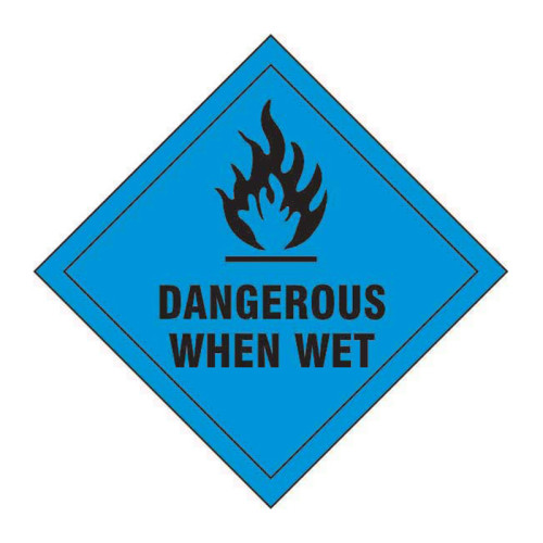 'Dangerous When Wet' Label, Self-Adhesive Vinyl, (200mm x 200mm)