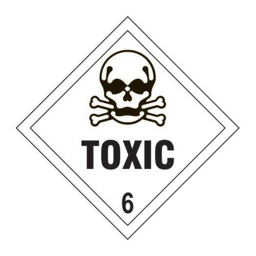 'Toxic 6' Label, Self-Adhesive Vinyl, (100mm x 100mm)