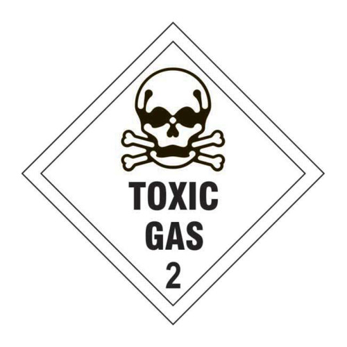 'Toxic Gas 2' Label, Self-Adhesive Vinyl, (100mm x 100mm)