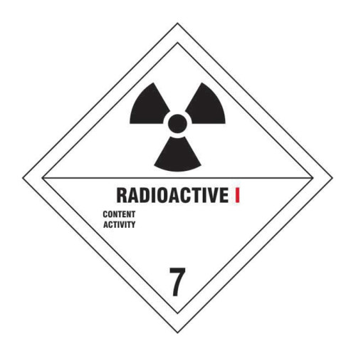 'Radioactive I 7' Label, Self-Adhesive Vinyl, (200mm x 200mm)