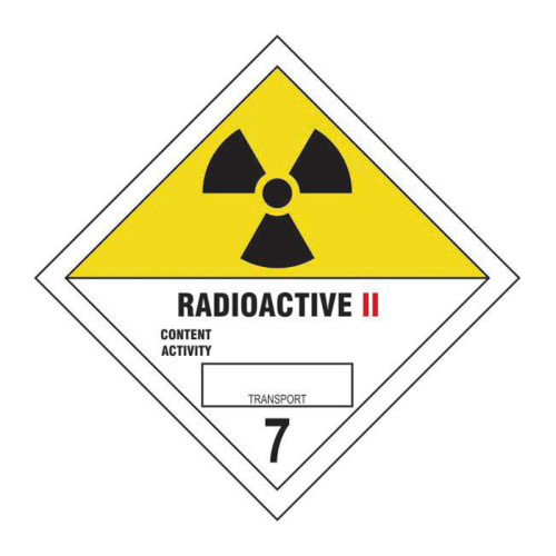 'Radioactive II 7' Label, Self-Adhesive Vinyl, (200mm x 200mm)