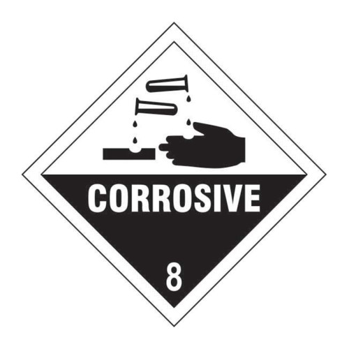 'Corrosive 8' Label, Self-Adhesive Vinyl, (200mm x 200mm)
