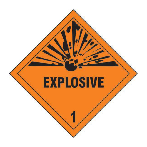 'Explosive 1' Label, Self-Adhesive Vinyl, (200mm x 200mm)