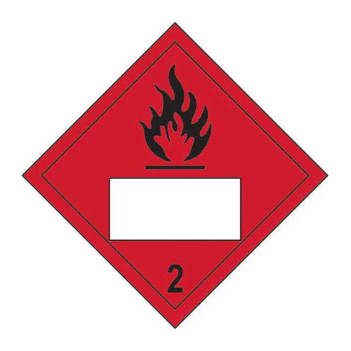 'Flammable 2 Symbol' Placard, Self-Adhesive Vinyl, (250mm x 250mm)