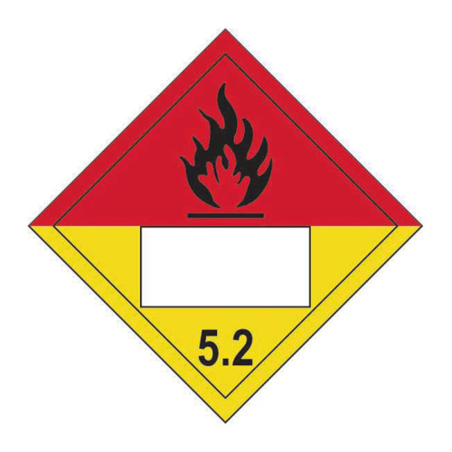 'Flammable 5.2 Symbol' Placard, Self-Adhesive Vinyl, (250mm x 250mm)
