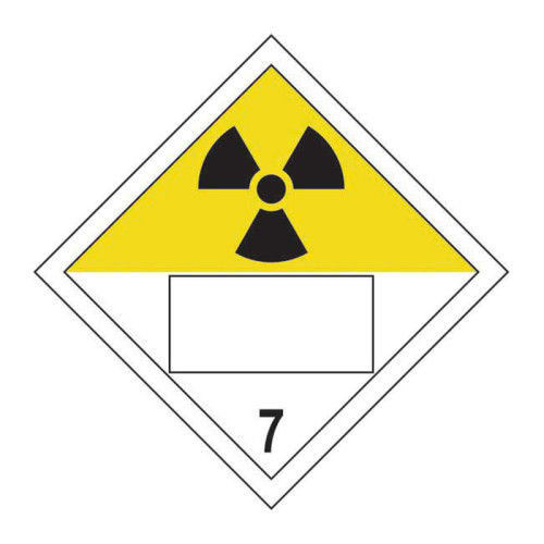 'Radioactive 7 Symbol' Placard, Self-Adhesive Vinyl, (250mm x 250mm)