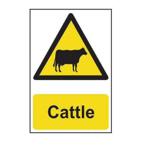 'Cattle' Sign, Self-Adhesive Vinyl (200mm x 300mm)