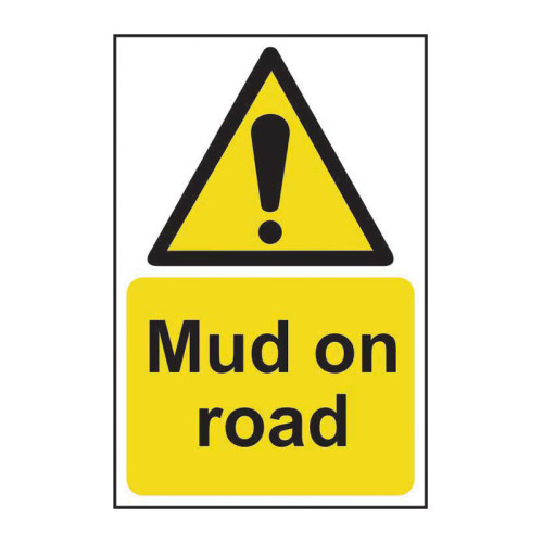 'Mud On Road' Sign, Self-Adhesive Vinyl (200mm x 300mm)