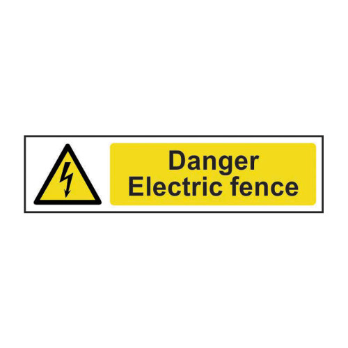 Danger Electric fence - Self Adhesive PP (200 x 50mm)