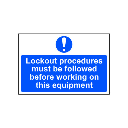 Lockout procedures must be followedâ€¦ 1.2mm Recyclable PP (300 x 200mm)