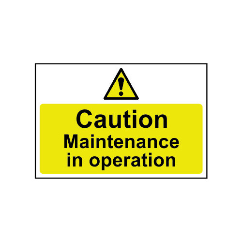 Caution Maintenance in operation 1.2mm Recyclable PP (300 x 200mm)