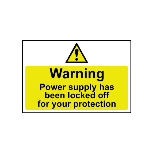 Warning Power supply has been locked offâ€¦ 1.2mm Recyclable PP (300 x 200mm)