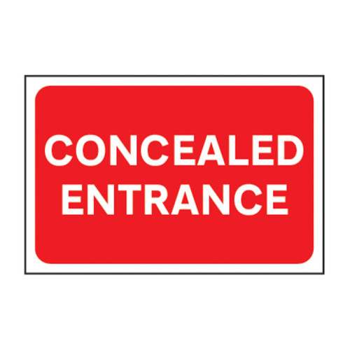 'Concealed Entrance' Sign, 3mm Foamed PVC Board (600mm x 400mm)