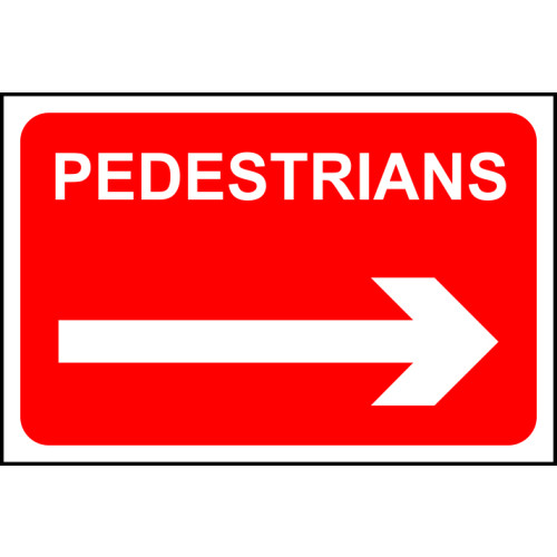 Pedestrians (arrow right) 1.2mm Recyclable PP (600 x 400mm)
