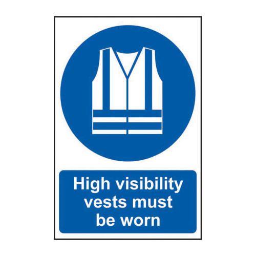 High visibility vests must be worn 1.2mm Recyclable PP (200 x 300mm)