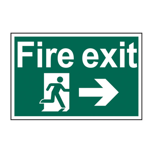 Fire exit arrow right 1.2mm Recyclable PP (300 x 200mm)
