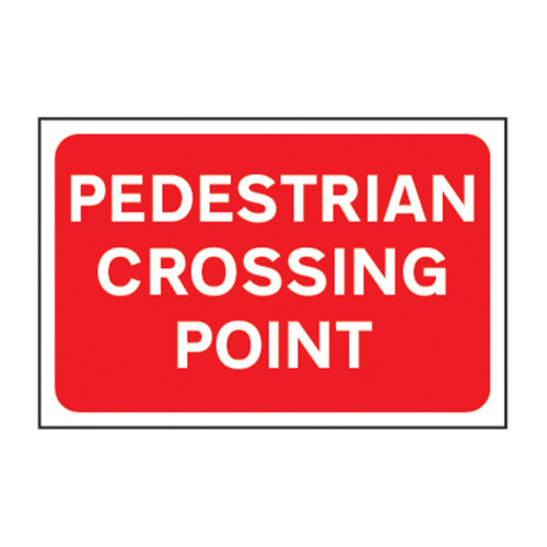 'Pedestrian Crossing Point' Sign, 3mm Foamed PVC Board (600mm x 400mm)